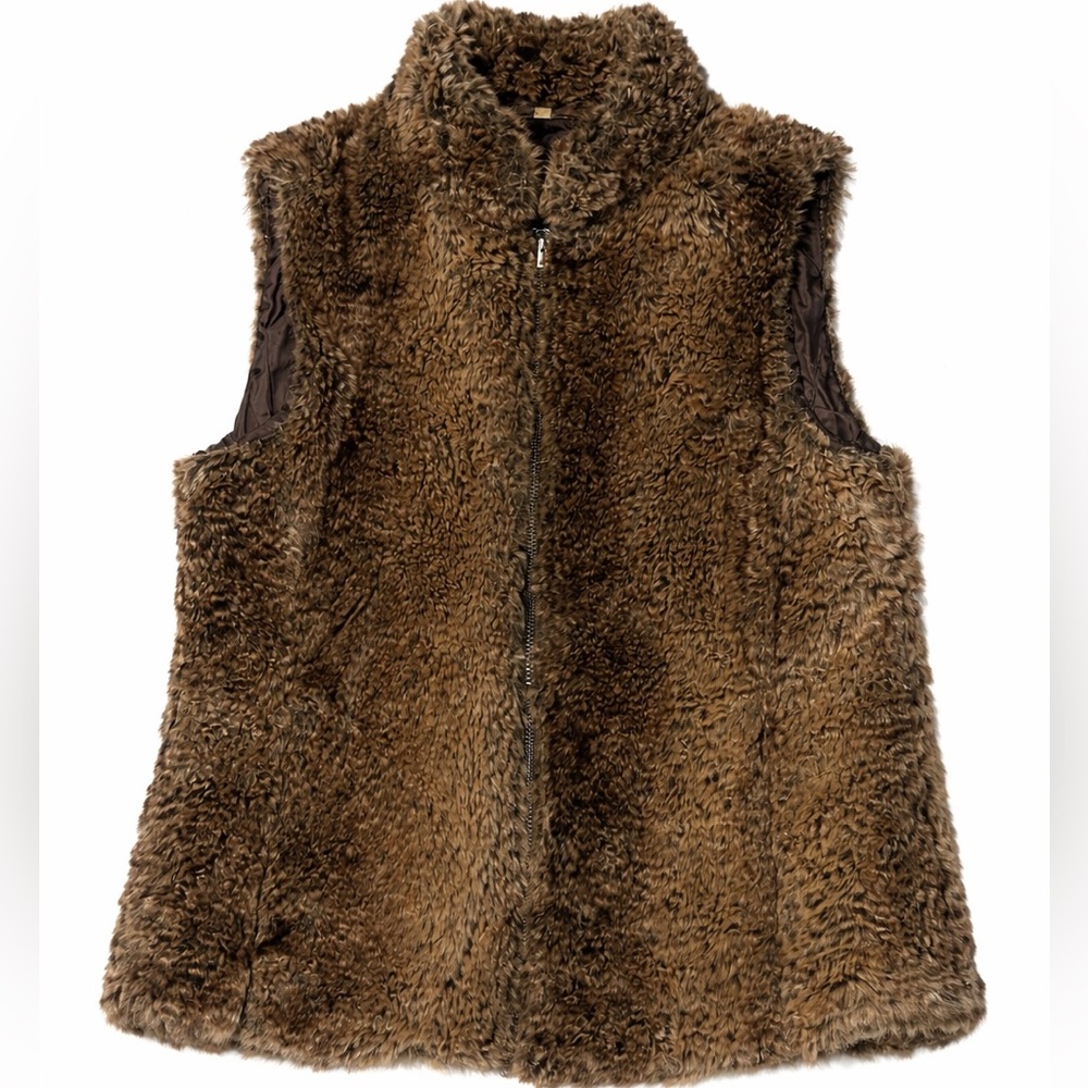 GAP Brown Faux Fur Vest